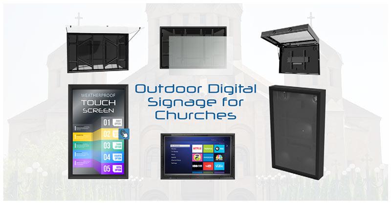 The TV Shield series outdoor digital signage solution for churches and other religious institutions.