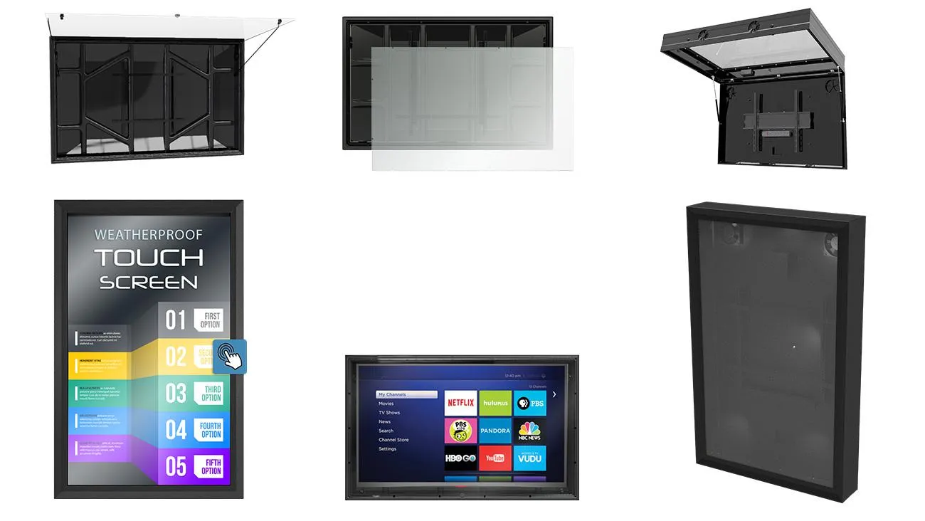 The Display Shield and The TV Shield PRO affordable digital drive thru menu board solutions: Pair an outdoor digital signage enclosure with a TV or digital display