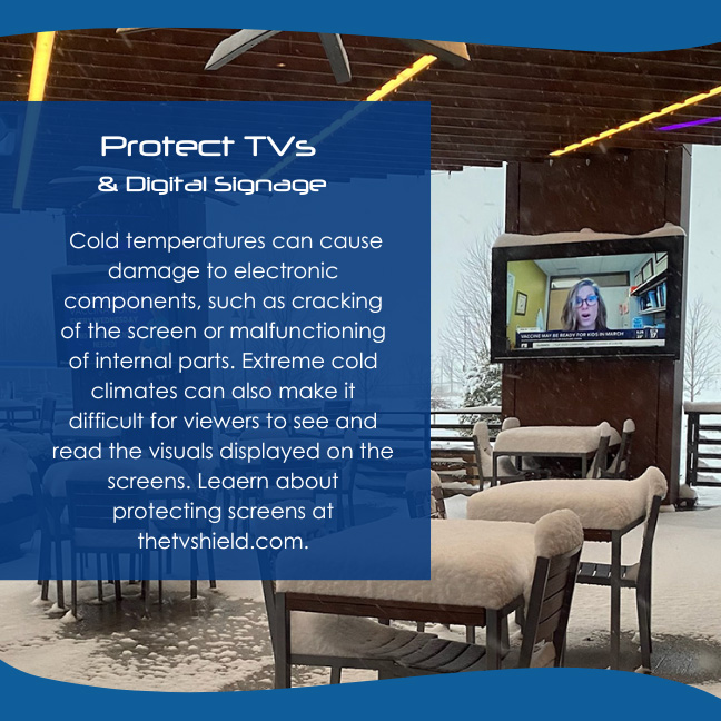Protect Digital Signage from Snow with The TV Shield PRO Outdoor Display Cabinet