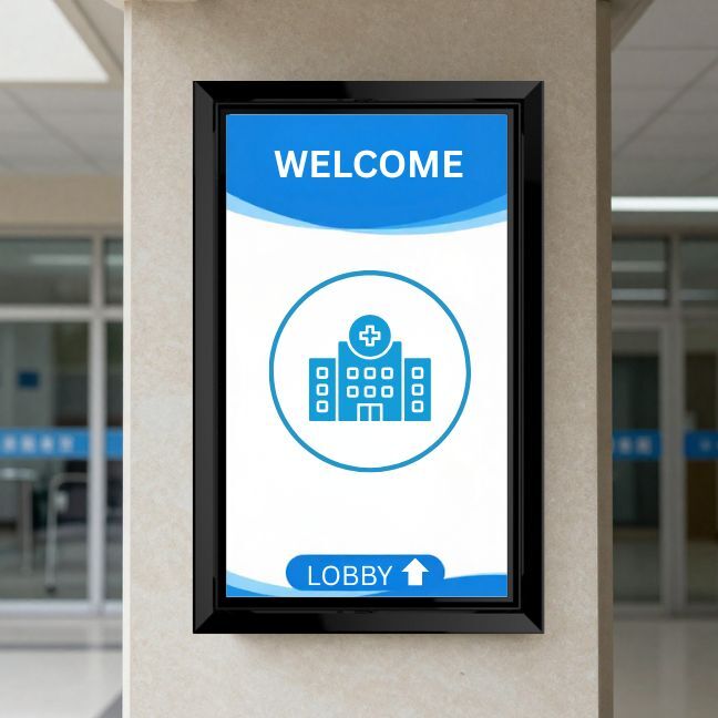 The TV Shield PRO Lite Hospital Entrance Outdoor TV Enclosure - Weatherproof Digital Signage