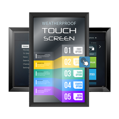 The TV Shield PRO and PRO Portrait Touch TV protection enclosures (horizontal and vertical)