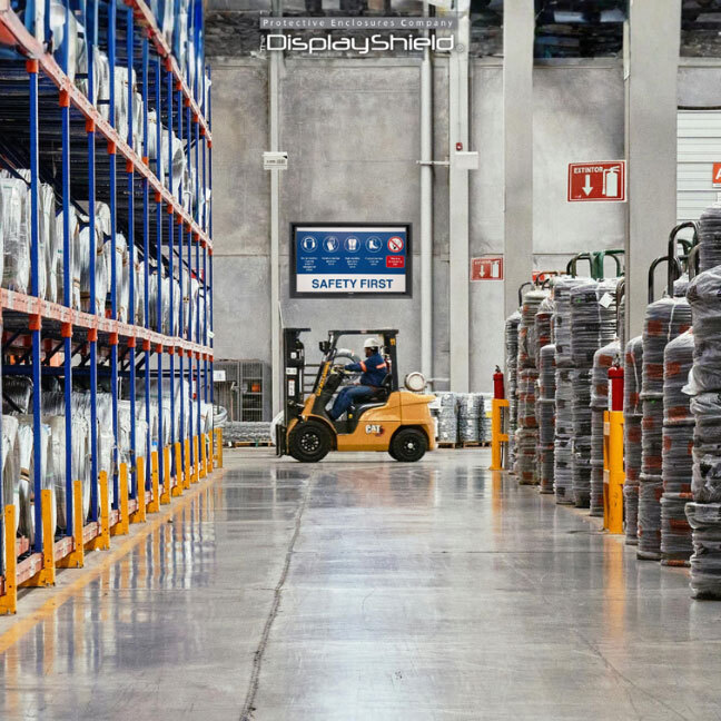 Protected Display Shield Enclosure Protection for Manufacturing and Warehouses